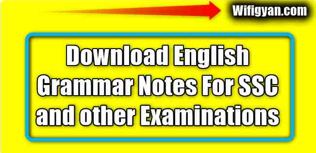 English Grammar Hand Written Notes Free Pdf Download