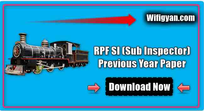 RPF SI (Sub Inspector) Previous Year Paper Free PDF Download