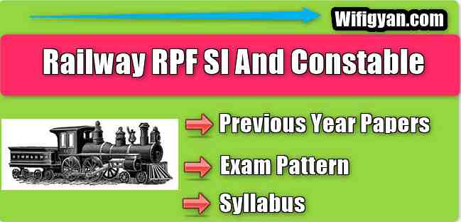 RPF SI and Constable Previous Year Paper Download Free PDF