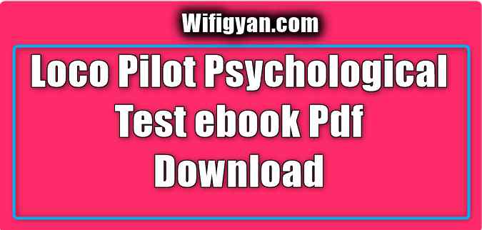 Loco Pilot Psychological Test ebook Pdf Download