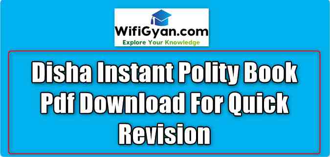 Disha Instant Polity Book Pdf Download For Quick Revision 