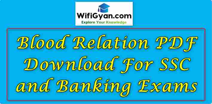 Blood Relation PDF Download For SSC and Banking Exams