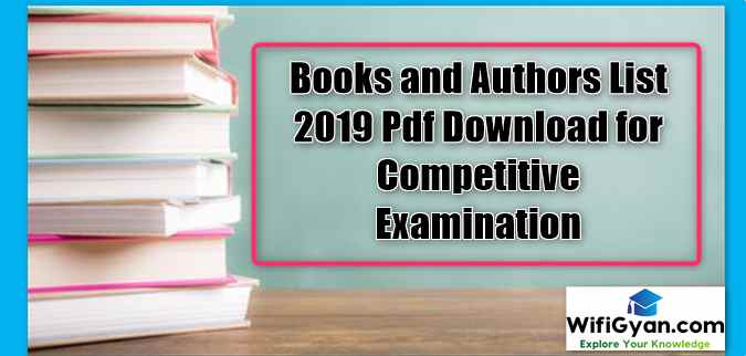 Books and Authors List 2019 Pdf Download for Competitive Examination