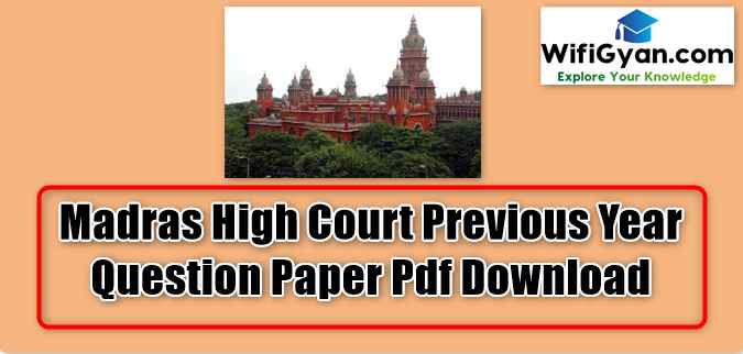 Madras High Court Previous Year Question Paper Pdf Download