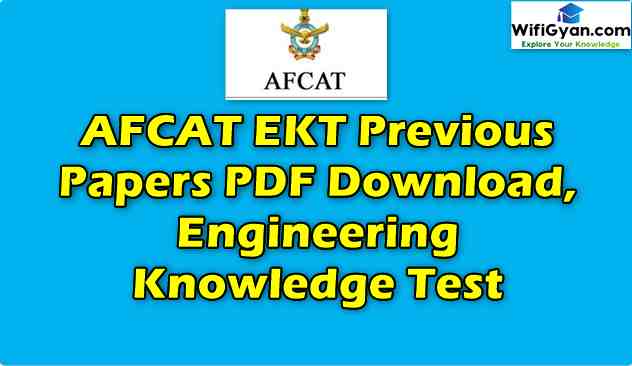 AFCAT EKT Previous Papers PDF Download, Engineering Knowledge Test