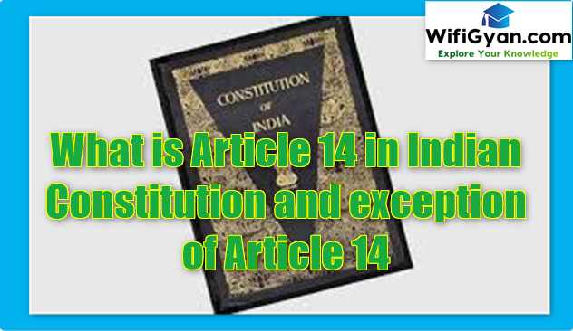 What is Article 14 in Indian Constitution and exception of Article 14