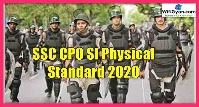 SSC CPO SI Physical Standard 2020