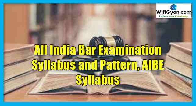 All India Bar Examination Syllabus and Pattern, AIBE Syllabus