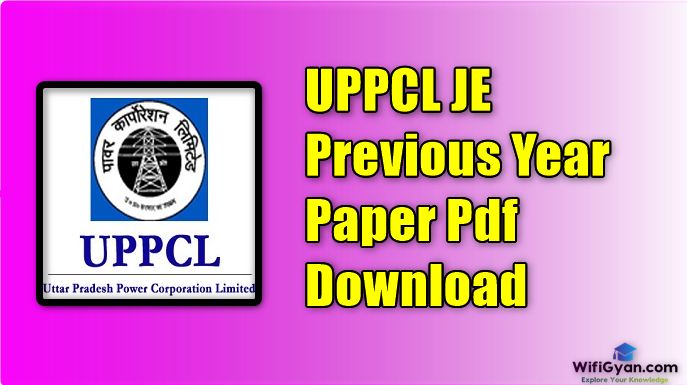 UPPCL JE Previous Year Paper Pdf Download